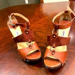 Jimmy Choo suede and leather platform sandals - Size 38!